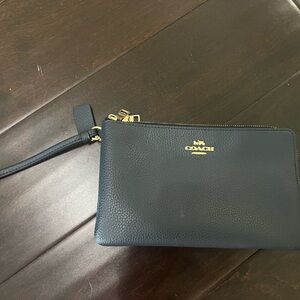 Coach Black Leather Wristlet
